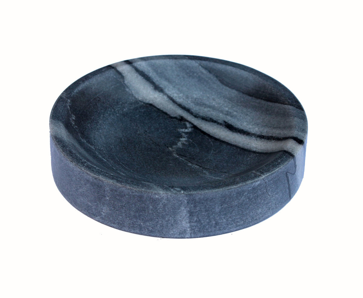 KLEO Natural Marble Stone Soap Dish Soap Holder Bath Accessories For Bathroom, Tub or Wash Basin Accessory Black