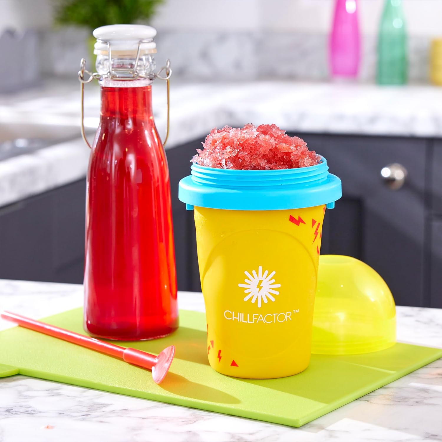 ChillFactor Colour Shock Slushy Maker – Rapid Freeze Reusable Cup in Pink