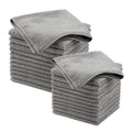 Uoxmiy 30 Pack Microfibre Cleaning Cloths – Grey Lint-Free Reusable Towels