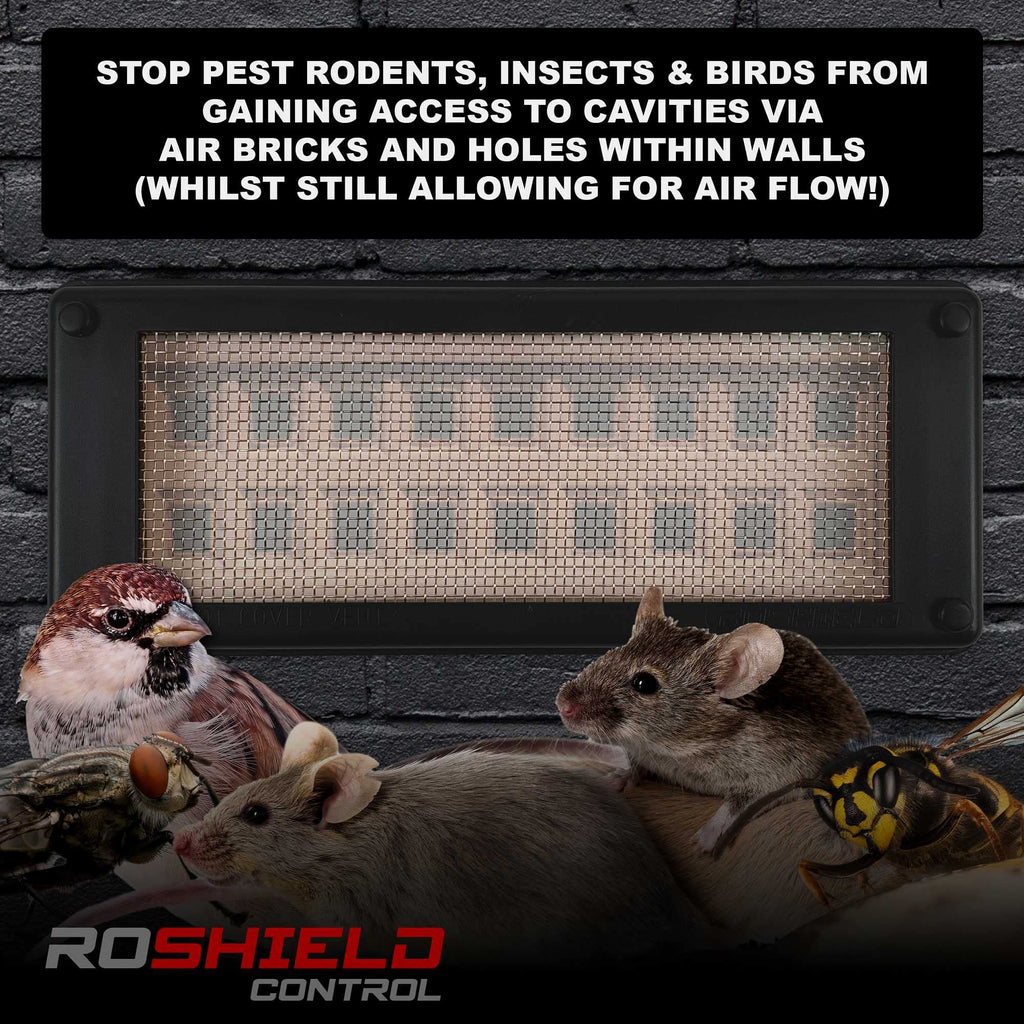 Roshield Brown Air Brick Mesh Vent Cover - Mouse & Insect Control (10 Pack)