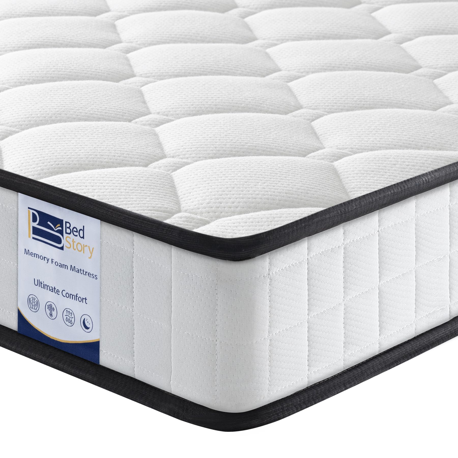 BedStory Single Hybrid Mattress – 90x190x14cm Medium Firm Spring