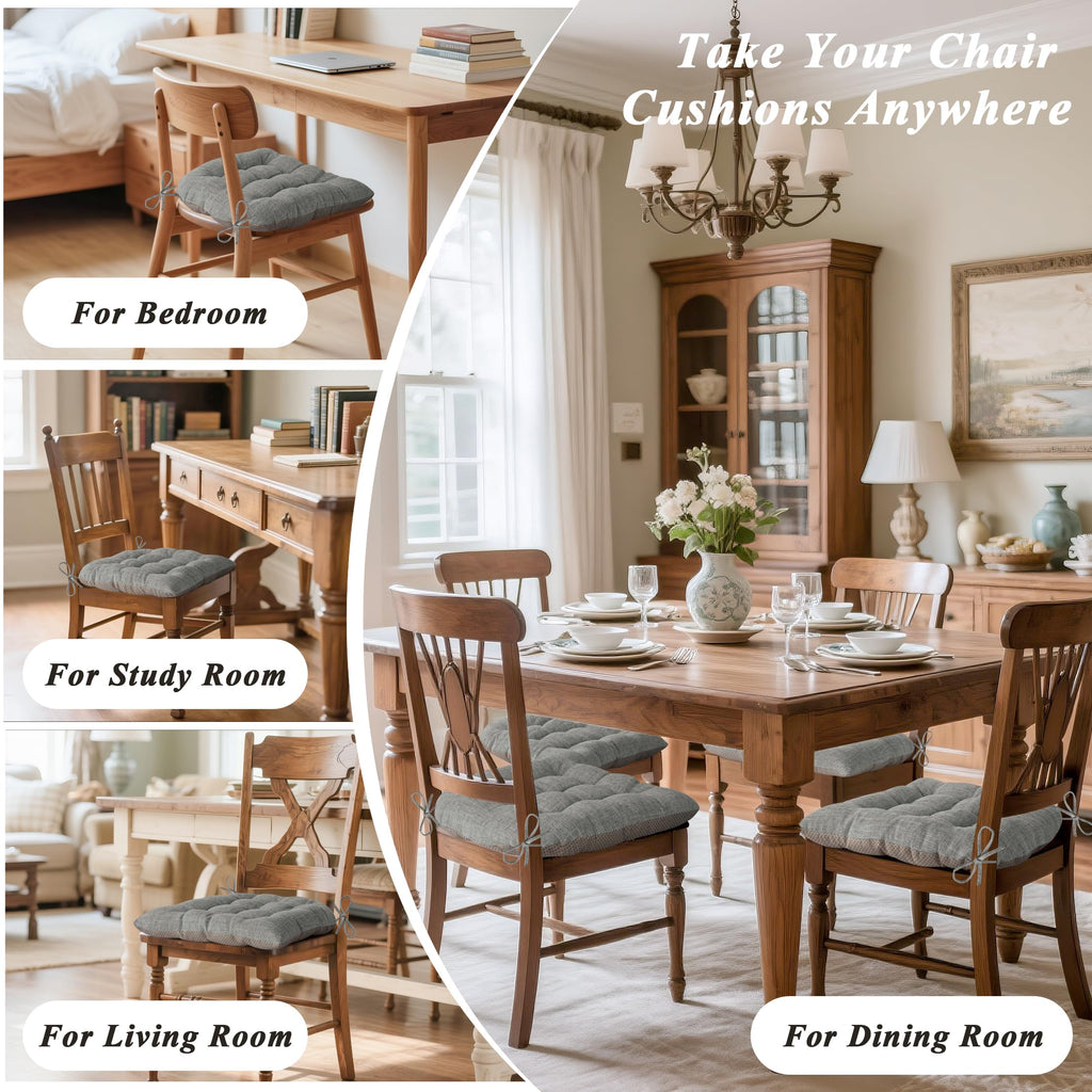 FlyGulls Chair Cushions for Dining Chairs Set of 2 46x42x7.6 cm Light Grey - image 5
