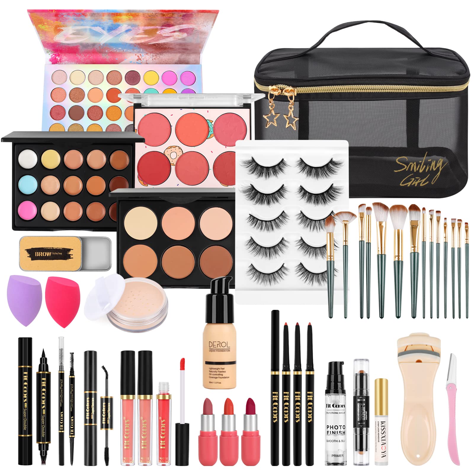 LYMYBETY All-in-One Makeup Kit – Portable Cosmetic Set with Travel Bag
