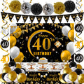 Jolof Store 40th Birthday Decorations Kit – Black and Gold Party Supplies