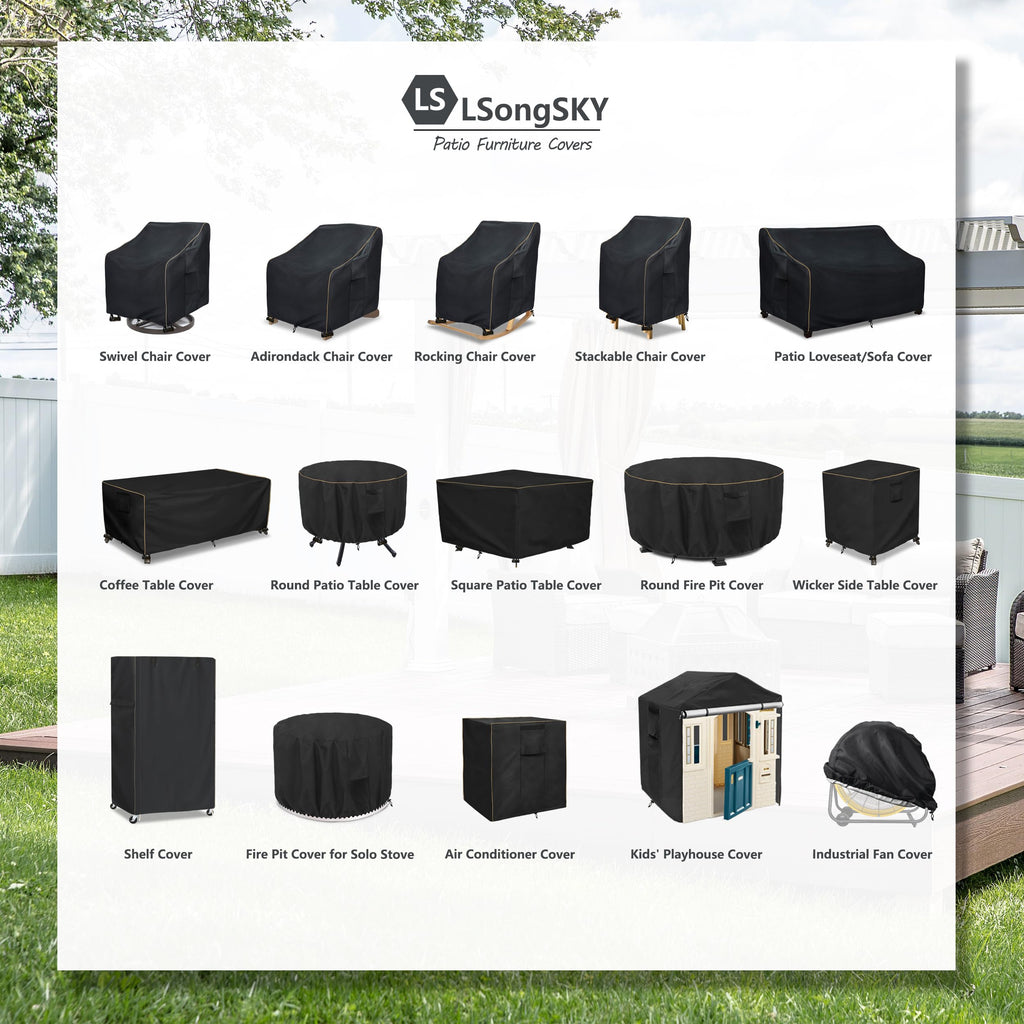 LSongSKY Waterproof Swivel Patio Lounge Chair Covers, 2 Pack – 600D Oxford