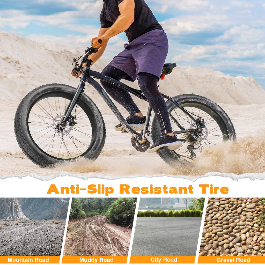 GRELiving 24x3.0 Inch E-Bike Fat Tyres | Heavy Duty Bicycle Tyre (Pack of 2)
