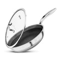 28cm Non-Stick Stainless Steel Frying Pan with Lid