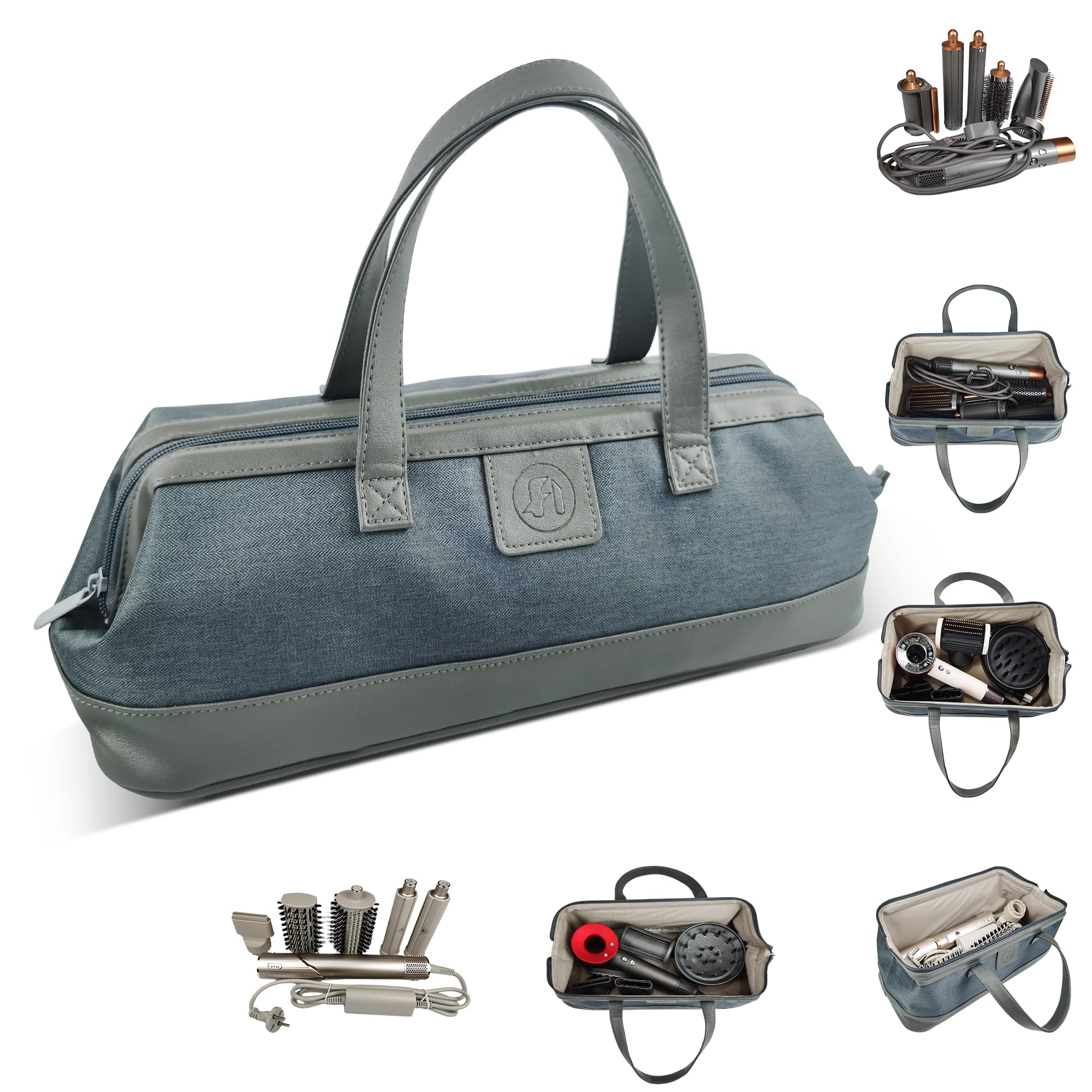 Jolof Store Travel Hair Dryer Bag for Dyson & Shark - Waterproof Grey