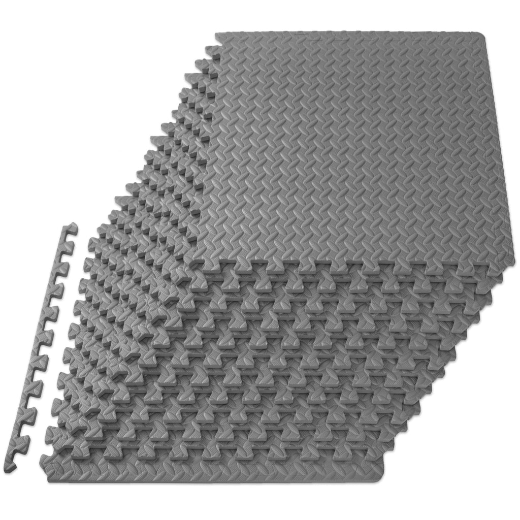 ProsourceFit Puzzle Exercise Mat – 1/2 in EVA Foam Floor Tiles, 48 Sq Ft