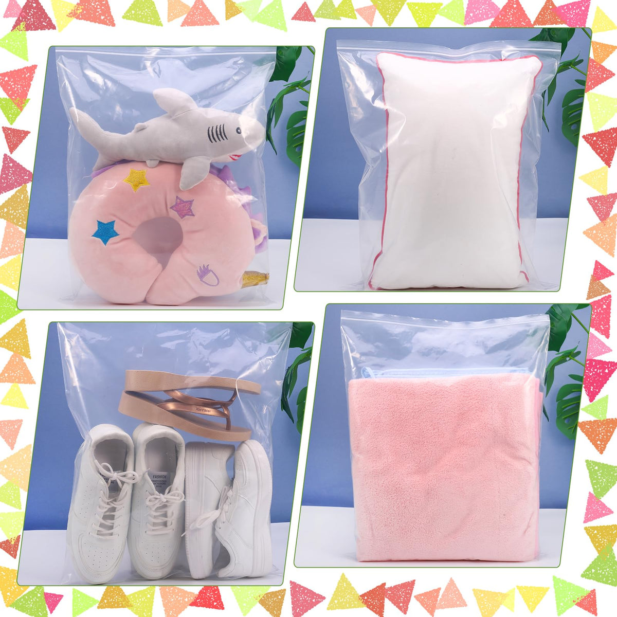 15PCS Large Ziplock Bags Clear Plastic Clothes Storage Bags, 40x50cm - image 4
