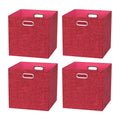 BinWhiz 4 Pack Collapsible Linen Fabric Storage Cubes/Organiser - 33x33x33 cm Fabric Bins for Kallax Shelves, Cabinet, Bookcase, Closet - image 1