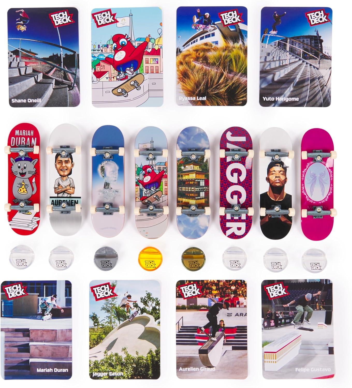 Tech Deck Paris 2024 Olympic Games Fingerboards 8-Pack – Mini Skateboards