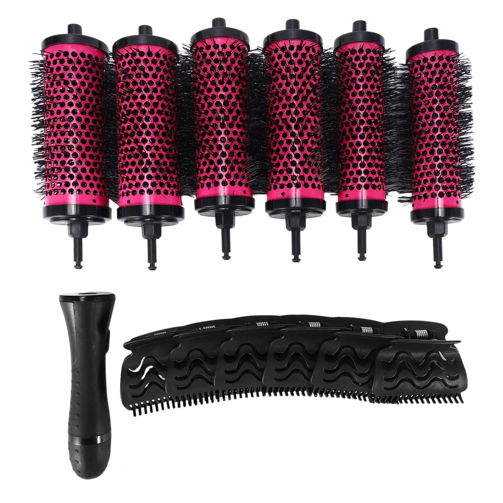 Fayrimi 6pc Detachable Hair Roller Brush Set | Ceramic Barrel Curler