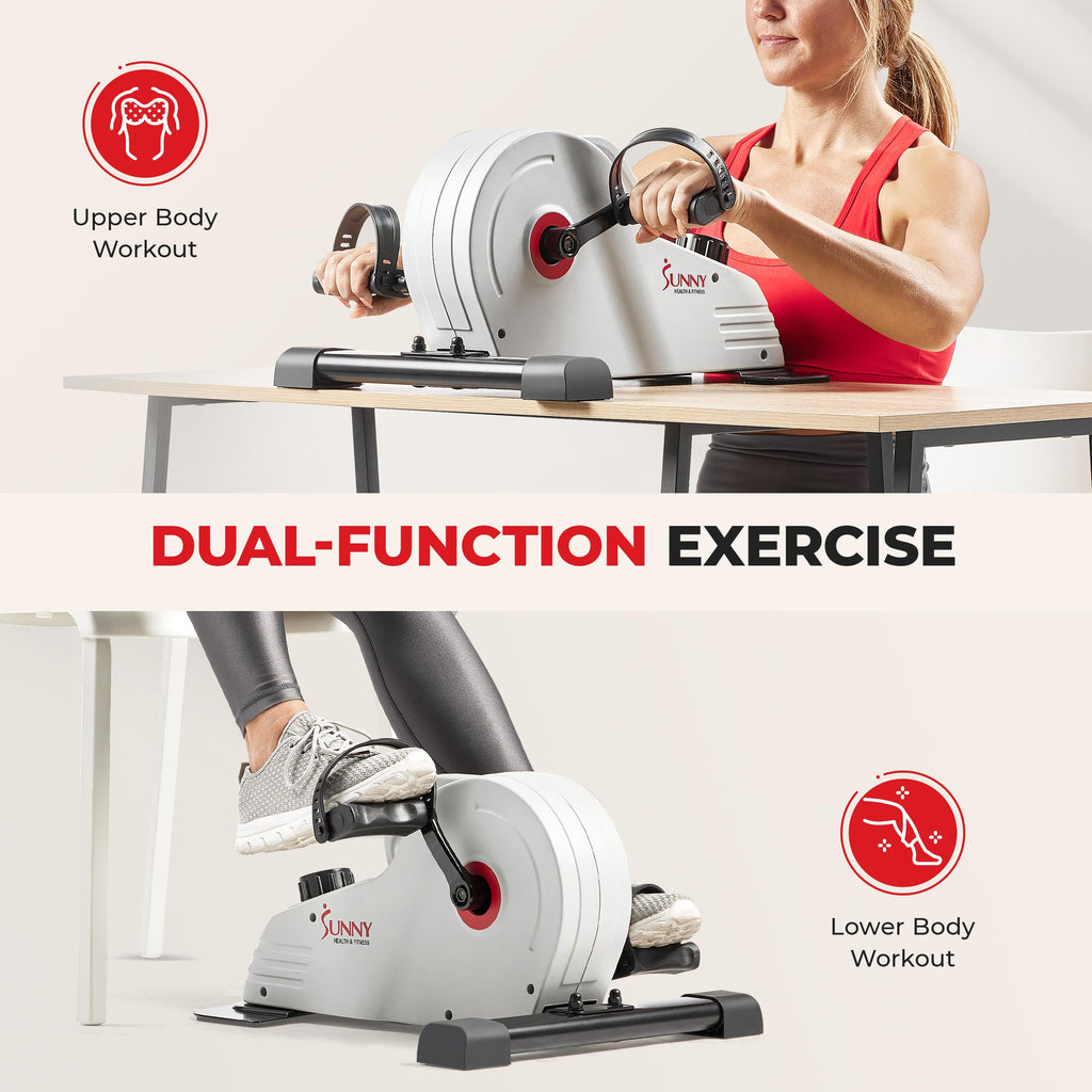Sunny Health & Fitness Magnetic Under Desk Pedal Exerciser - Mini Bike