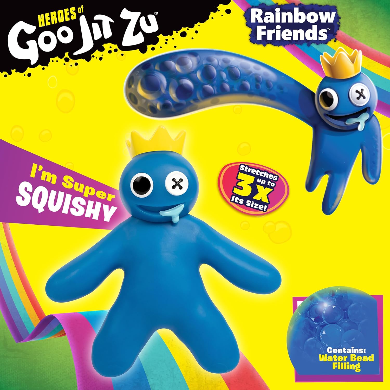 Heroes of Goo Jit Zu Rainbow Friends Blue - Stretchy Action Figure