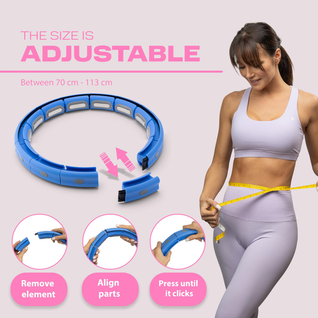 WELLRELAXX Smart Weighted Hula Hoop with Waist Slimmer Belt - 113cm