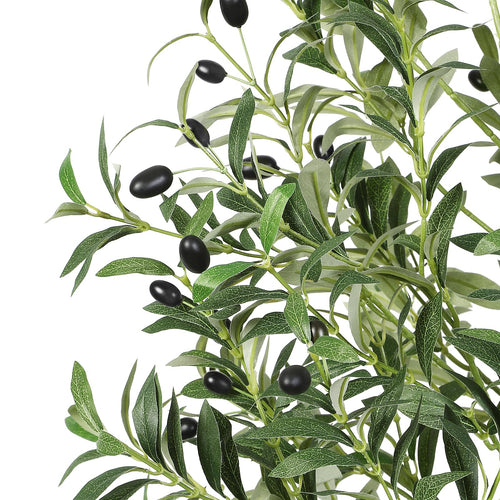 Alupssuc 4FT Artificial Olive Tree with White Pot | Faux Indoor Floor Plant