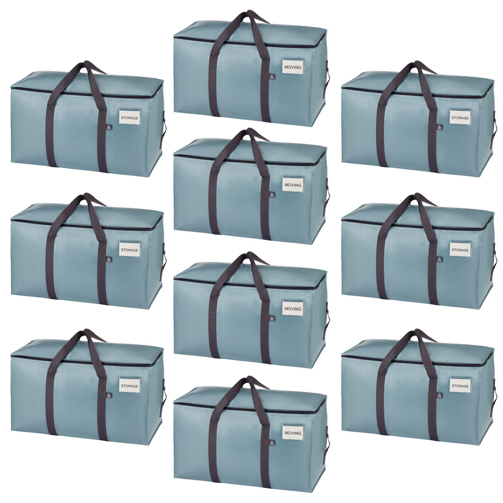 VENO 10 Pack Extra Large Moving Bags with Zippers & Carrying Handles, Heavy-Duty Storage Tote Moving Boxes for Space Saving Light Blue-10 Pack - image 1