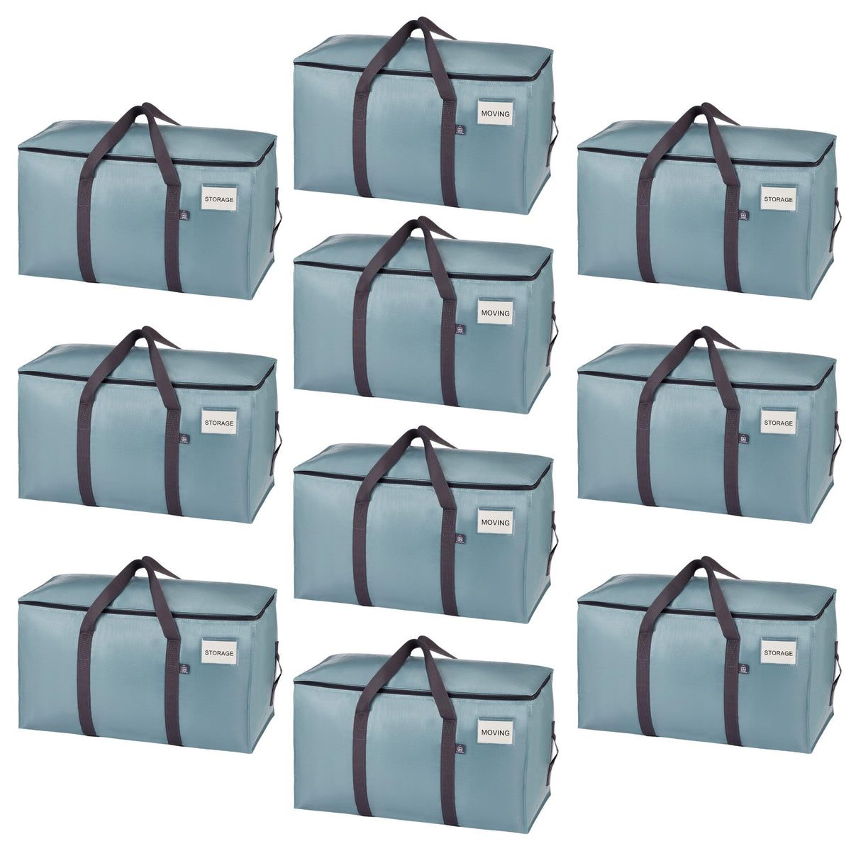 VENO 10 Pack Extra Large Moving Bags with Zippers & Carrying Handles, Heavy-Duty Storage Tote Moving Boxes for Space Saving Light Blue-10 Pack - image 1