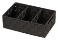 WENKO Adria Cesto Organizador con 3 Compartimentos - Negro, 32 cm
