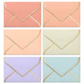 Jolof Store C6 Pastel Envelopes with Gold Foil - 30 Pack for A6 Cards