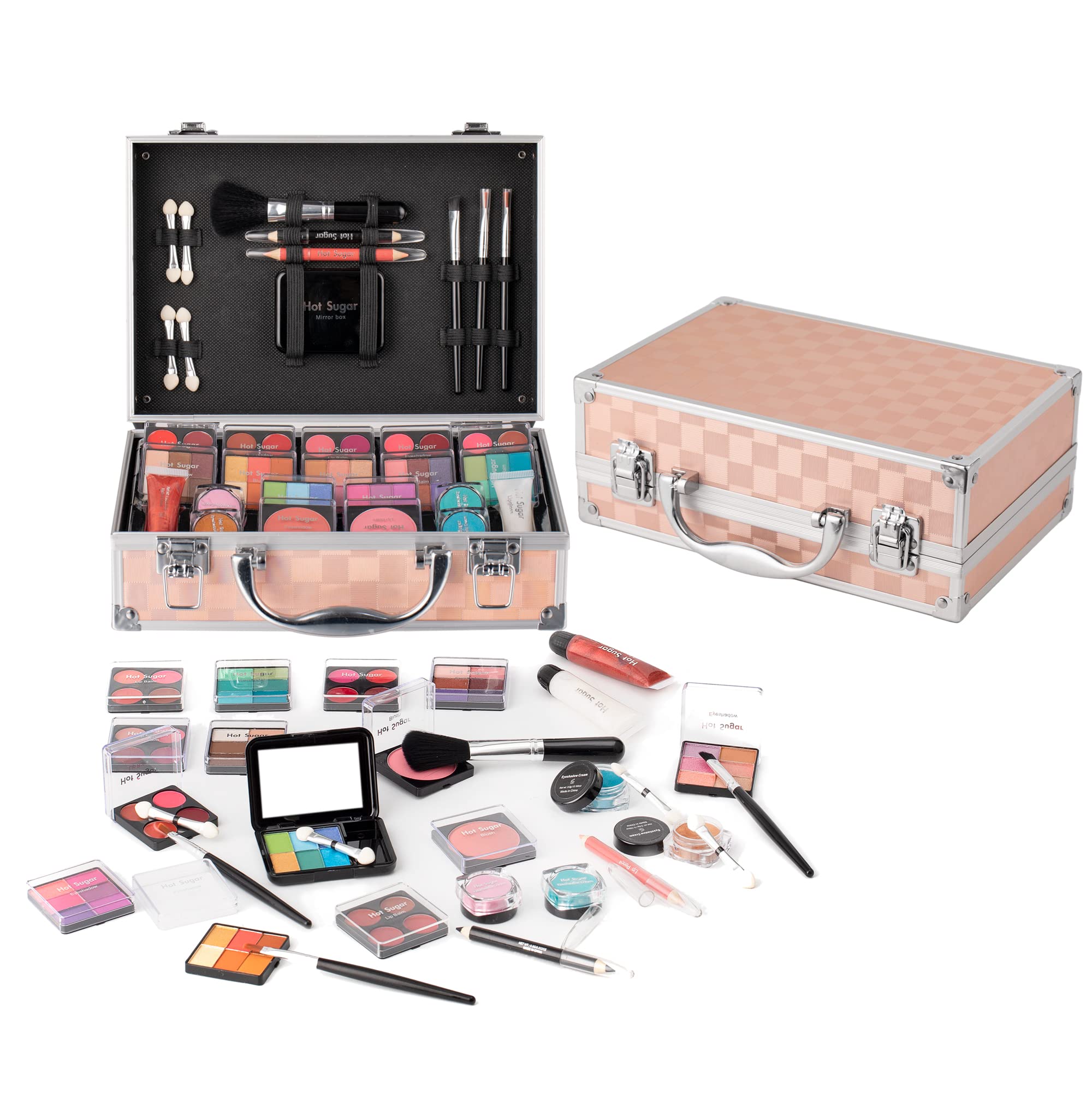 Hot Sugar Girls Makeup Set – 80pc Starter Cosmetics Kit with Case