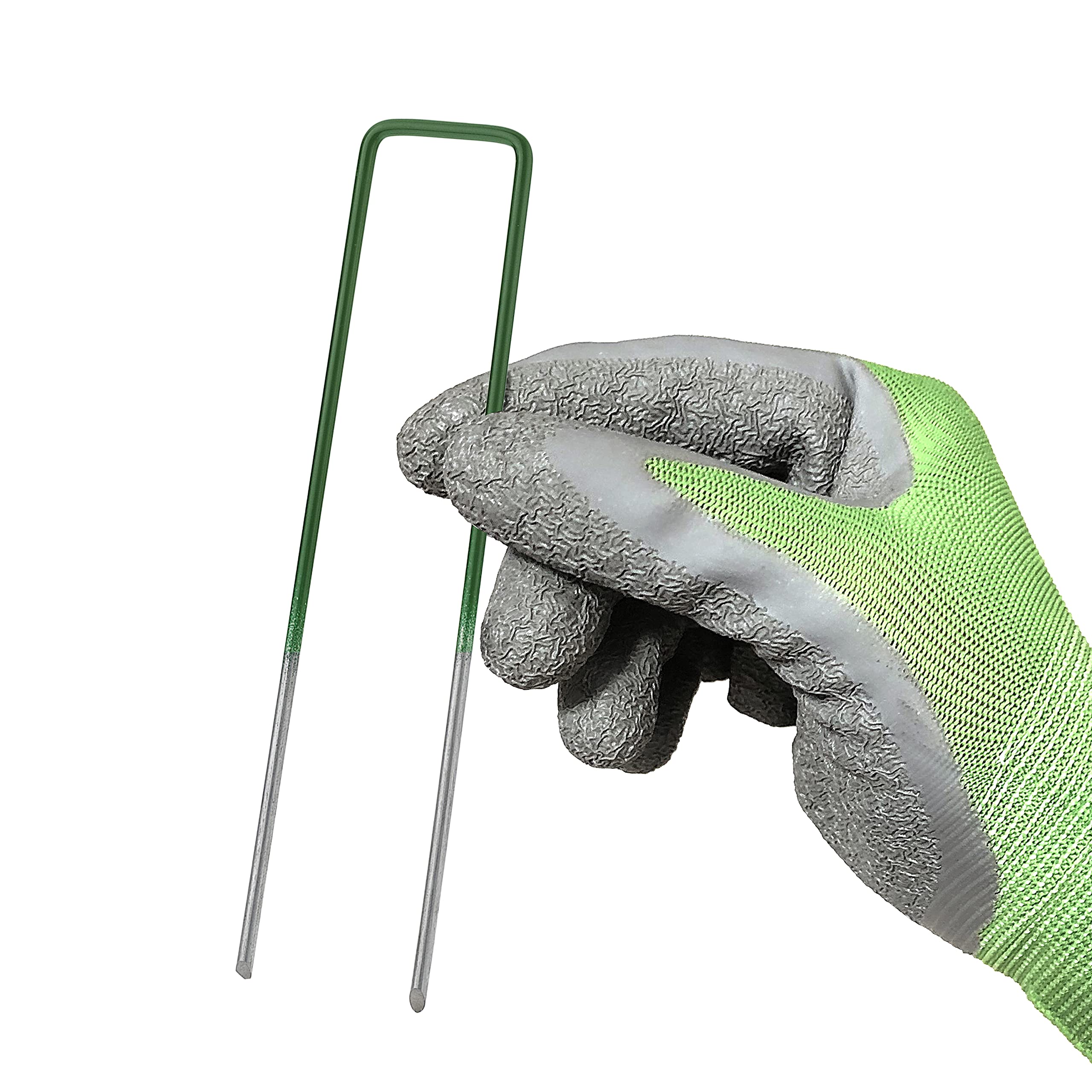 GardenMate 250 Galvanised Steel Artificial Grass Pegs - 150mm Green