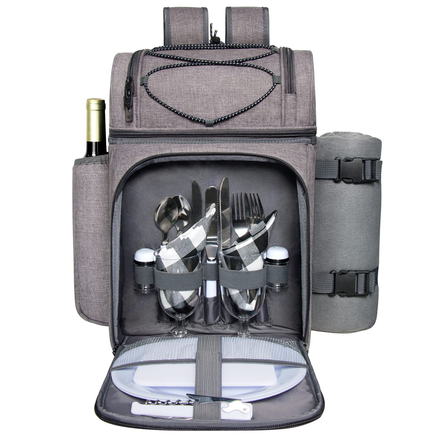 Hap Tim Picnic Backpack for 2 – Insulated Cooler Bag with Blanket & Cutlery