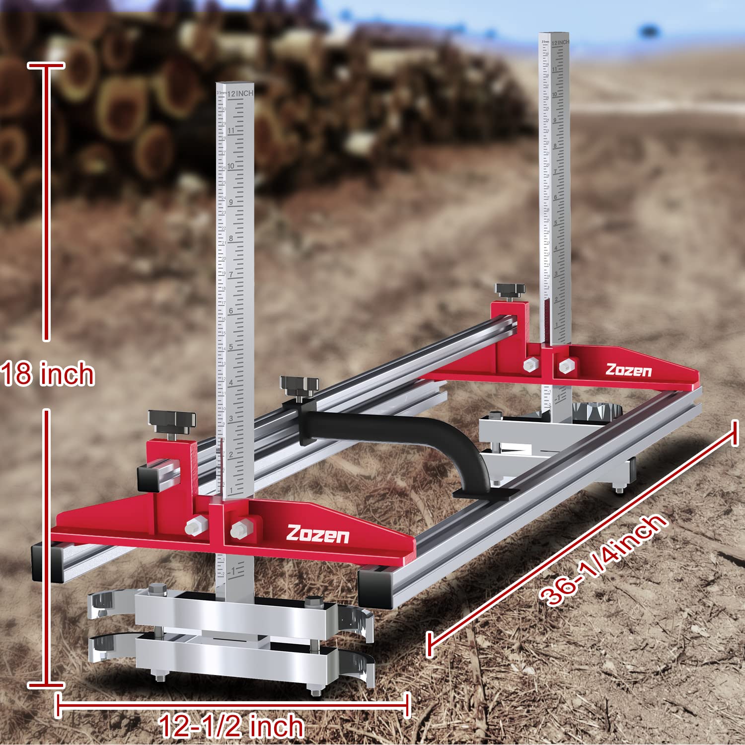 Zozen 14-36 Inch Chainsaw Mill | Portable Aluminum Lumber Planking Guide