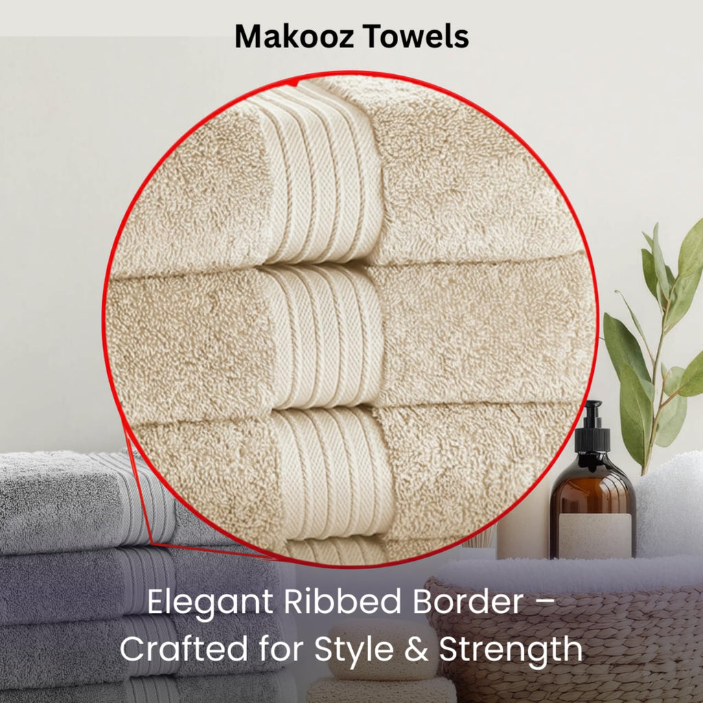 Makooz Premium 700 GSM Hand Towels for Bathroom 2 Pack – 100% Natural Ring-Spun Egyptian Cotton – Luxurious Ultra Soft, Quick Dry, Absorbent - image 3