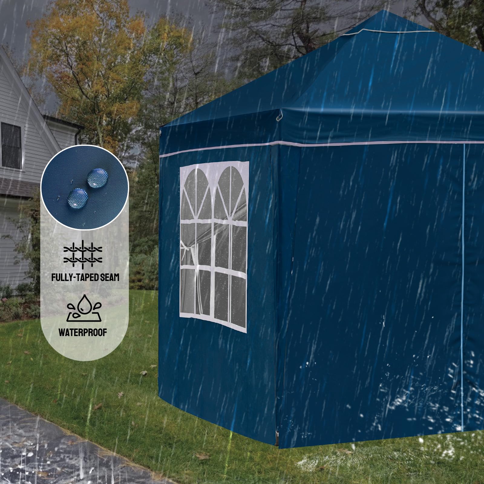 Jolof Store Pop Up Gazebo – Weather-Resistant Event Canopy with Sidewalls, Blue