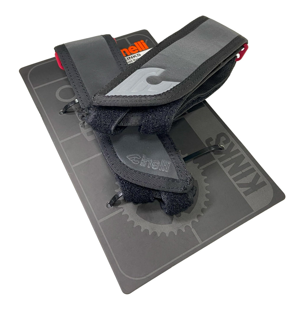Cinelli Kink Toe Straps – Reflective Black Nylon Bike Pedal Straps