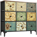LYNCOHOME 9 Drawer Bedroom Dresser | Wooden Top Storage Chest