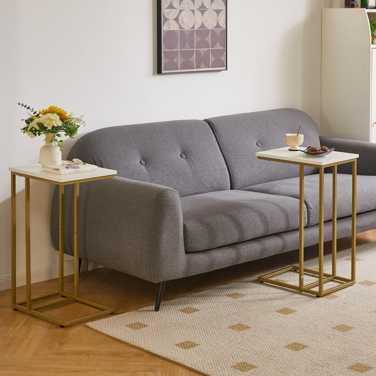 Aibiju Side Table C Shaped, Sofa End Table, Coffee Table for Small Space,Living Room, Bedroon, Balcony, Simple Structure, Modern - image 3