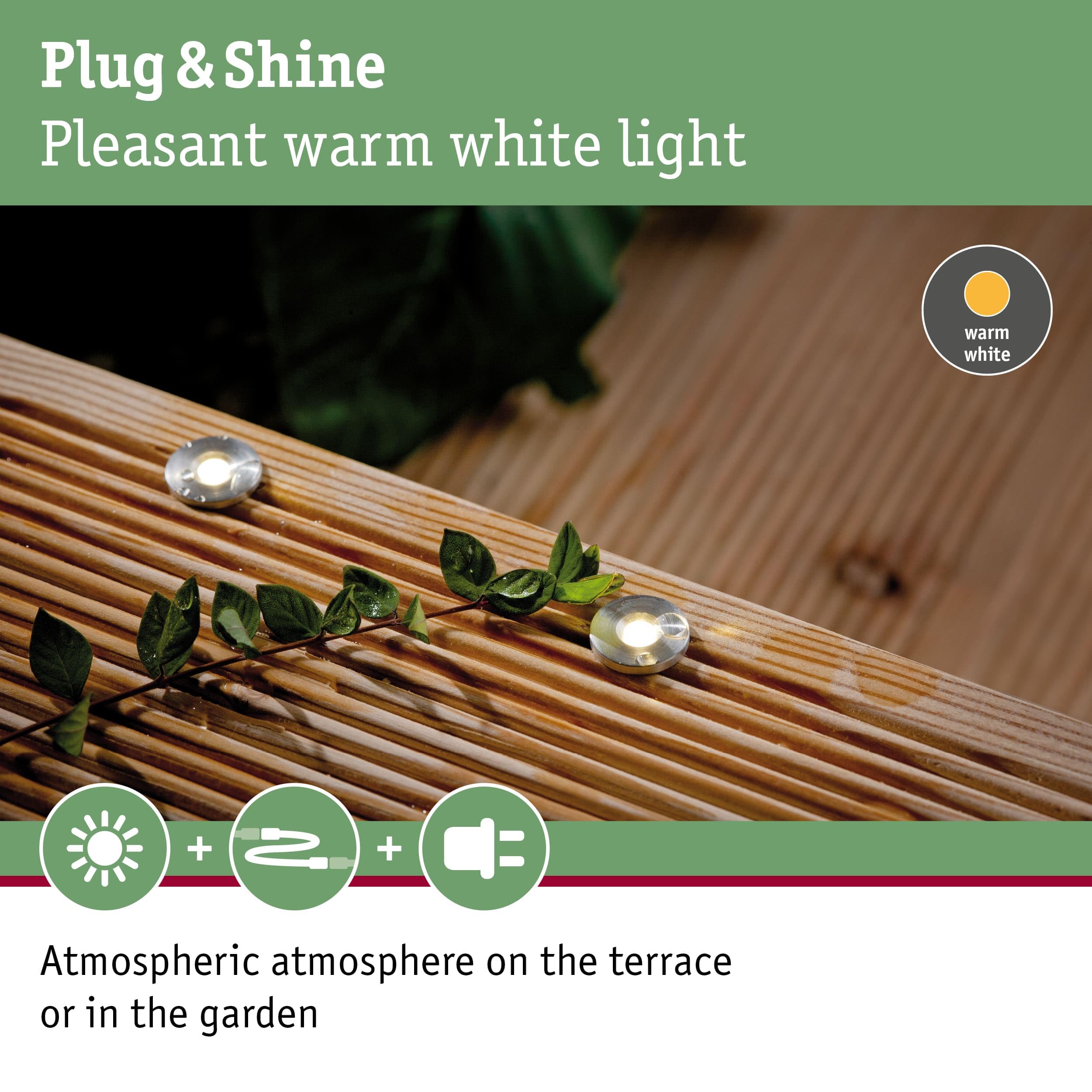 Paulmann Plug & Shine MicroPen II Recessed LED Extension Set - Silver