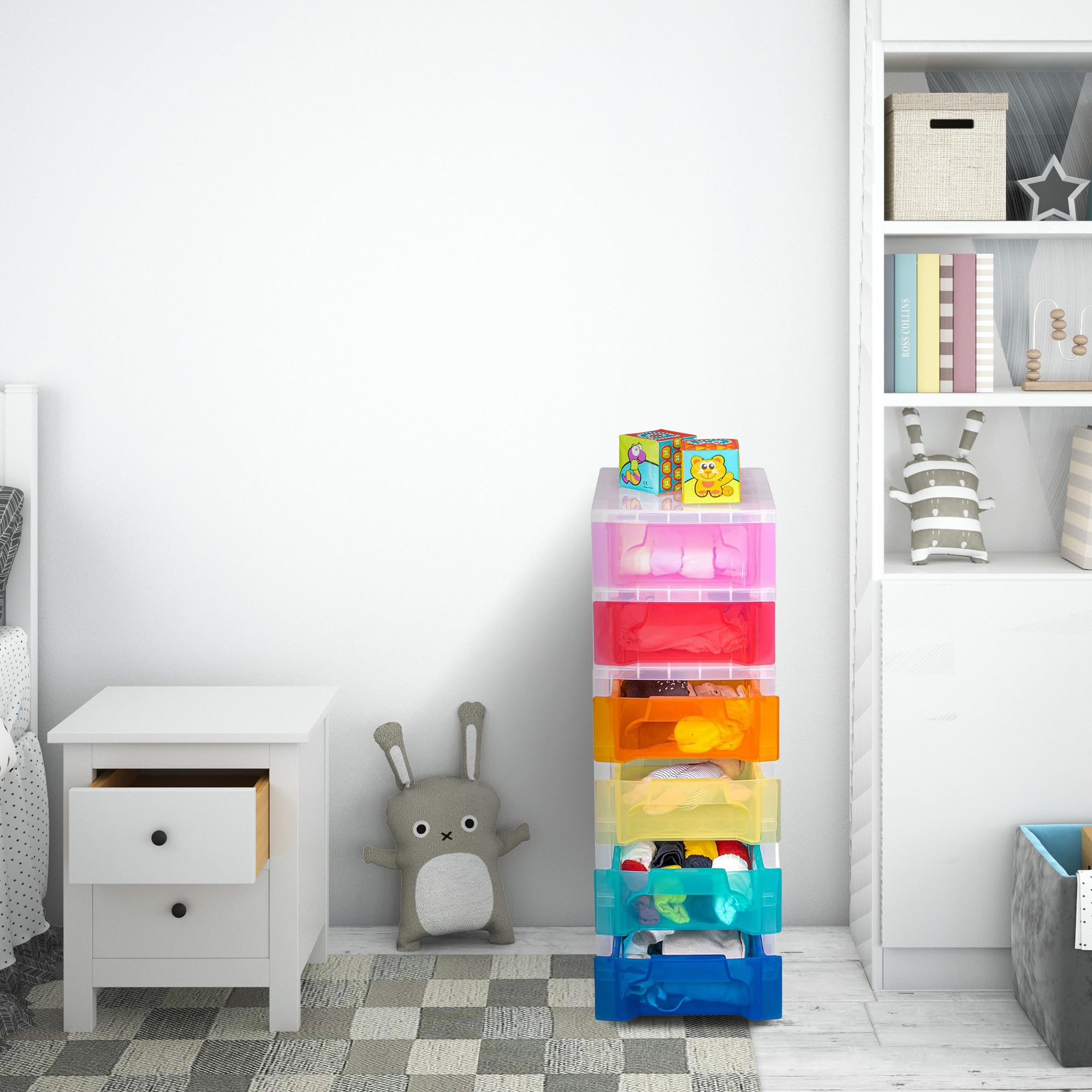 Really Useful Box 6x3.5L Slimline Storage Tower | Rainbow Drawers