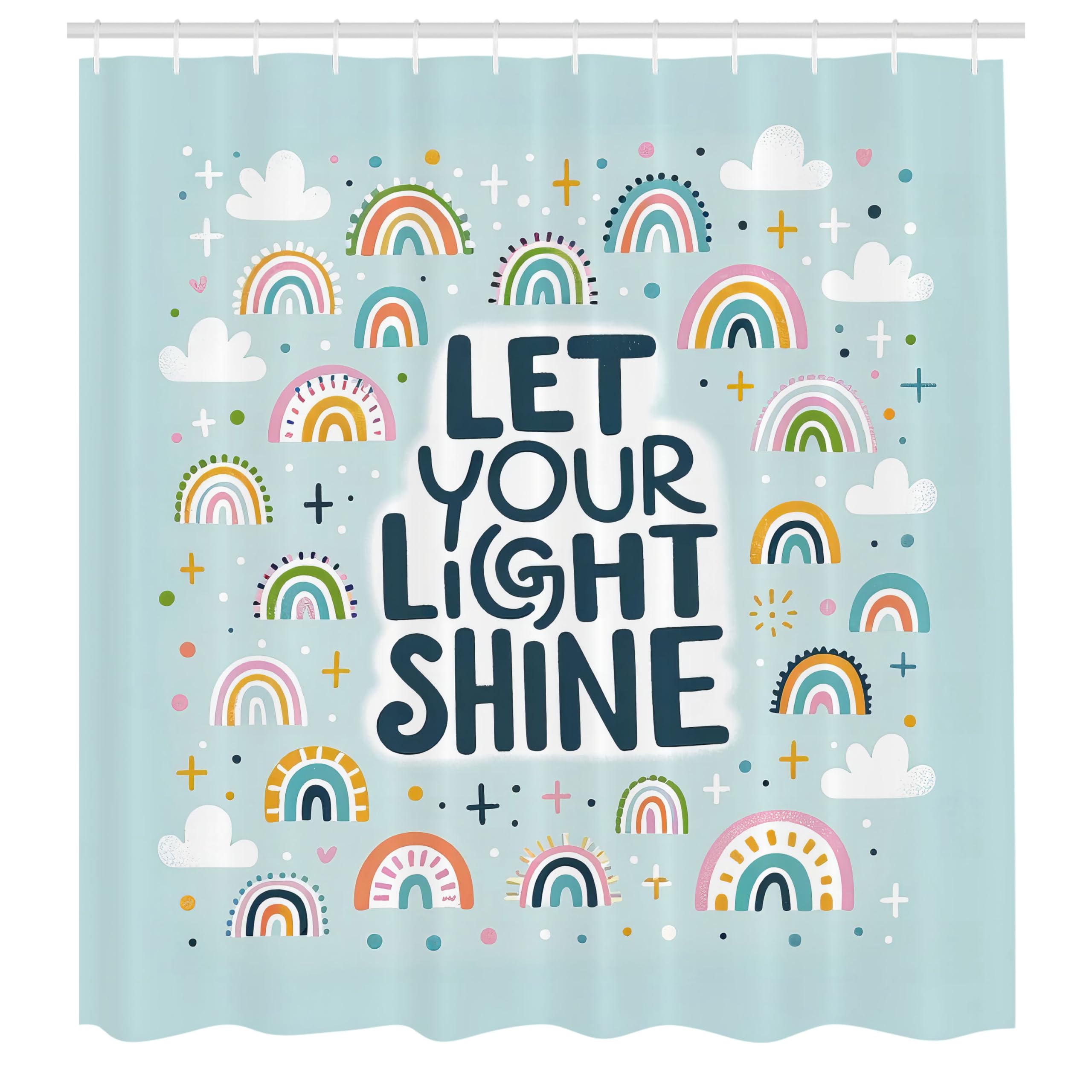 Abakuhaus Scandinavian Rainbow Shower Curtain | Waterproof Fabric, 175x200cm