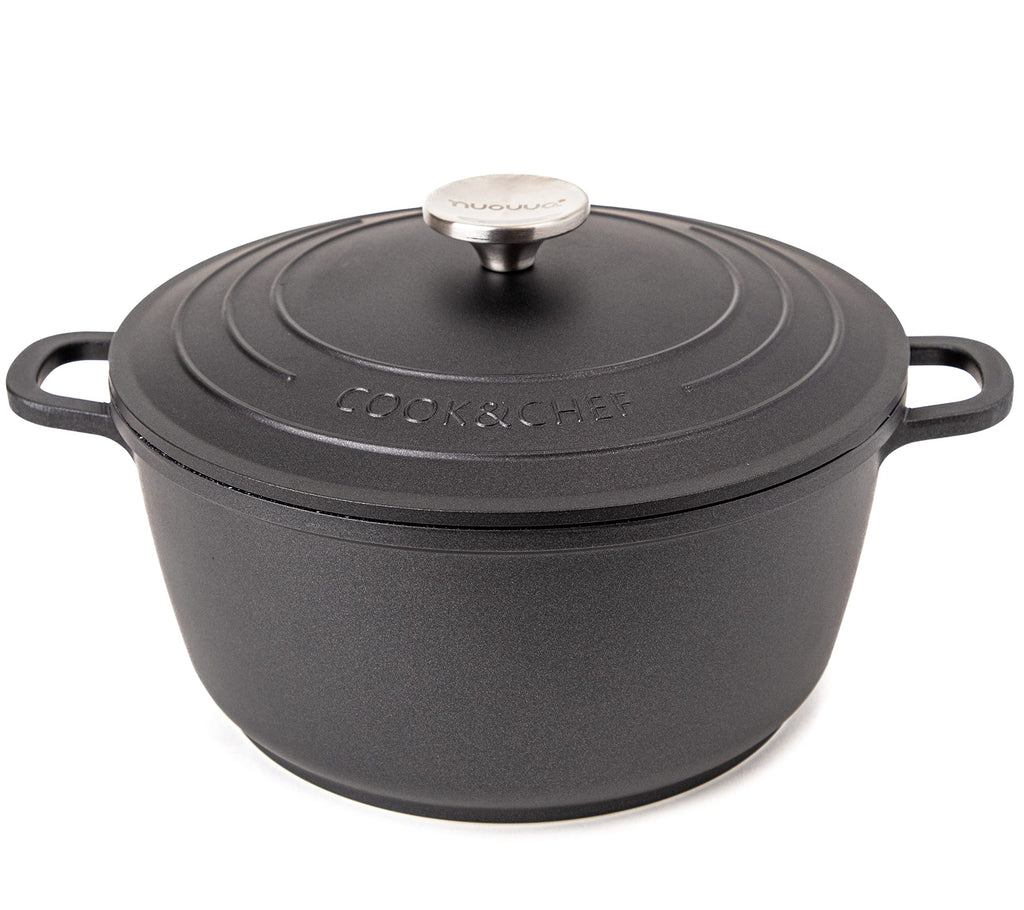 Nuovva Non-Stick Aluminium Casserole Pot – 4L Deep Dutch Oven, 24cm