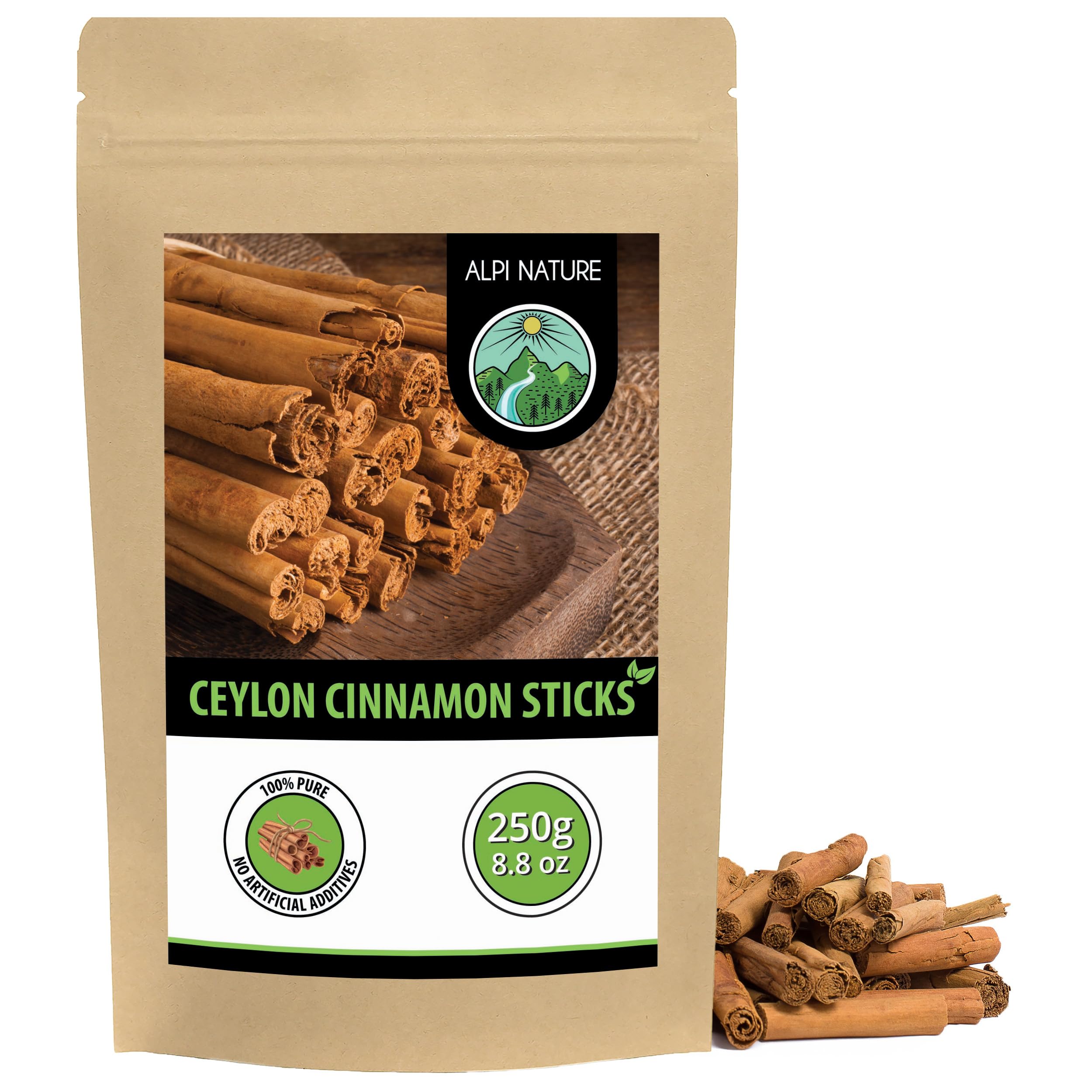 Alpi Nature Ceylon Cinnamon Sticks 250g | 80mm Gourmet Spices