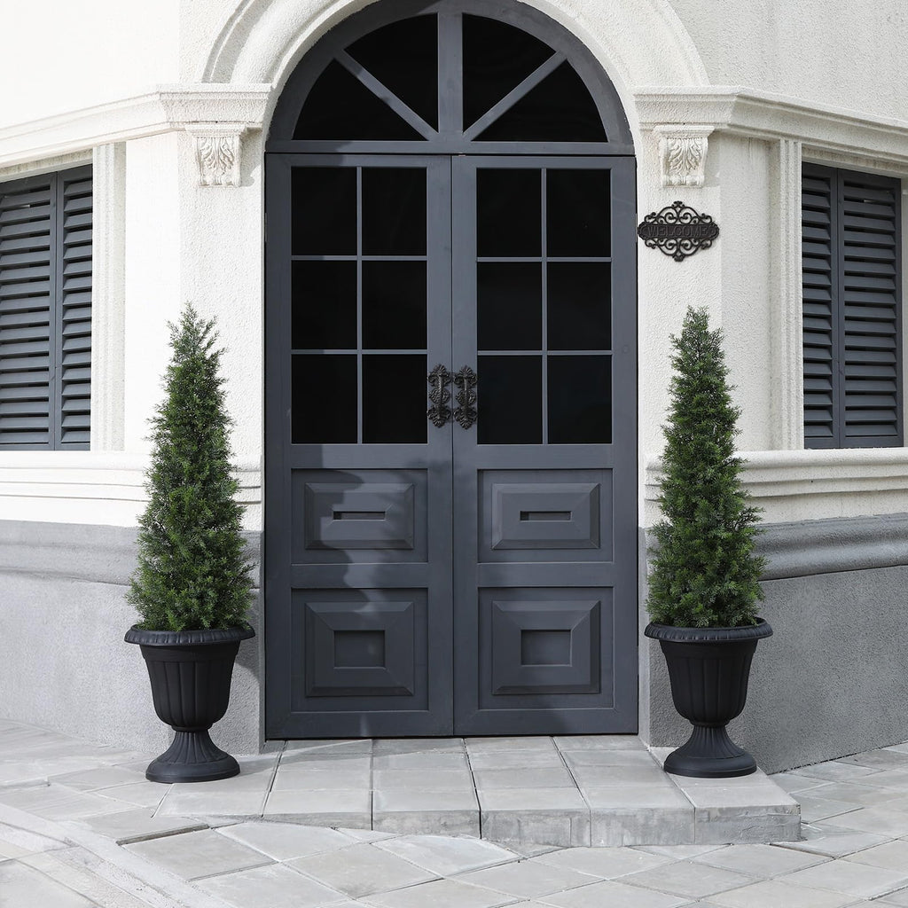 Fopamtri 120cm Artificial Cypress Tree | UV Resistant Fake Cedar - 2 Pack