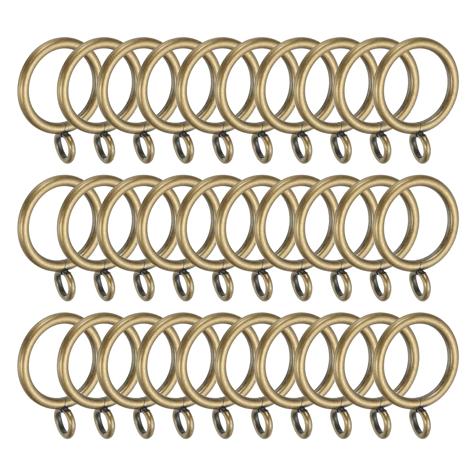 PATIKIL 1 Inch Metal Curtain Rod Rings with Eyelets, Bronze Tone, 30 Pcs