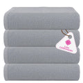 CASA COPENHAGEN 4-Piece Cotton Bath Towel Set | 550 GSM Grey Violet