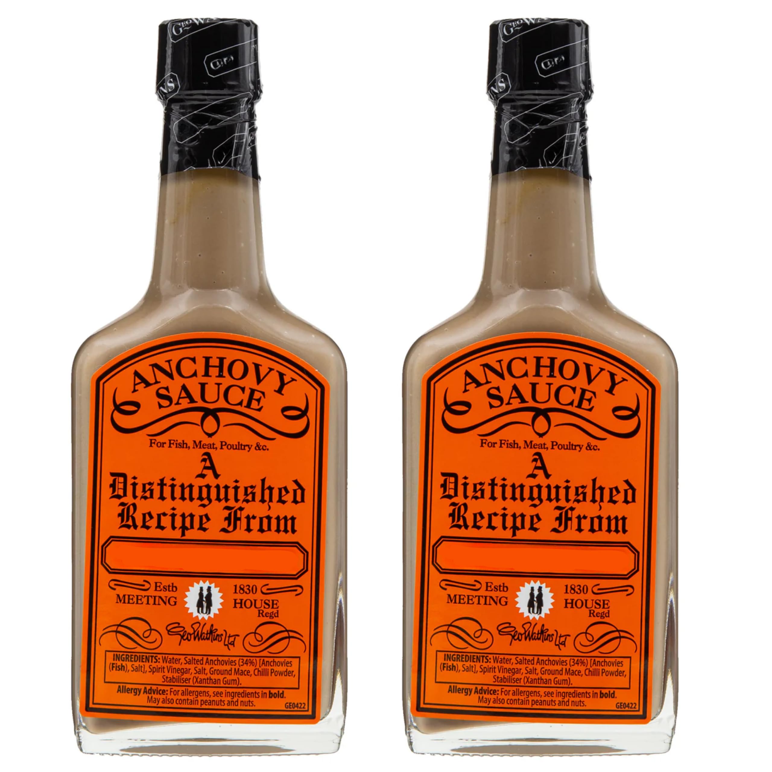 Geo Watkins Anchovy Sauce – Gourmet Umami Cooking Sauce, 190ml (2 Pack)