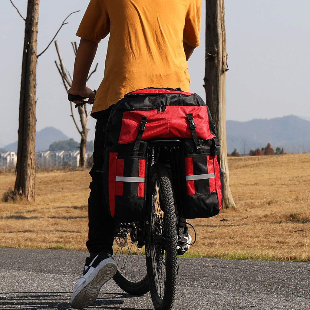 PELLOR 70L Waterproof 3-in-1 MTB Bike Rear Pannier Bag with Rain Cover