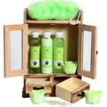 BRUBAKER Aloe Vera 10-Piece Bath and Body Gift Set with Wood Cabinet