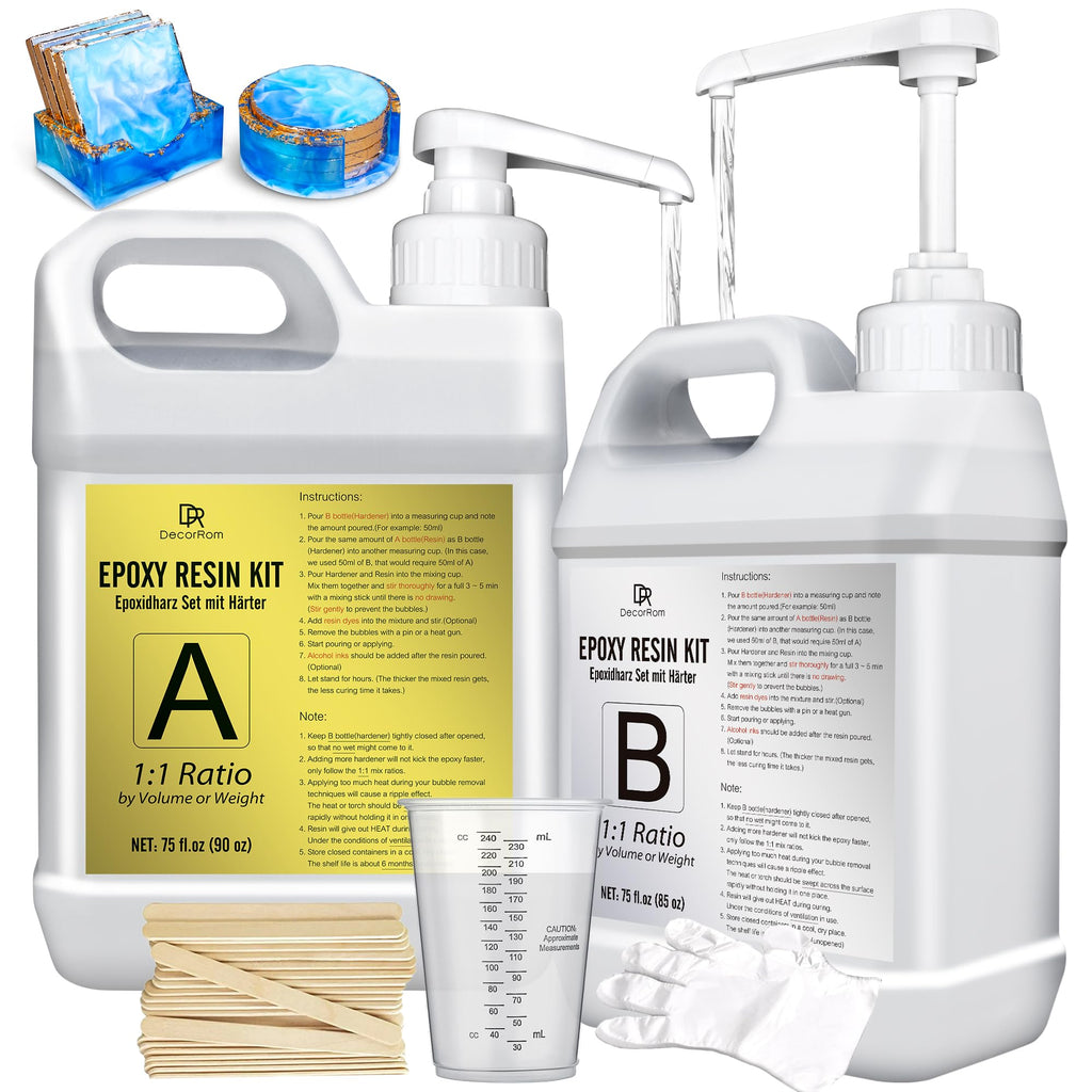 Jolof Store Crystal Clear Epoxy Resin Kit – 4.4L Self-Leveling 1:1 Ratio