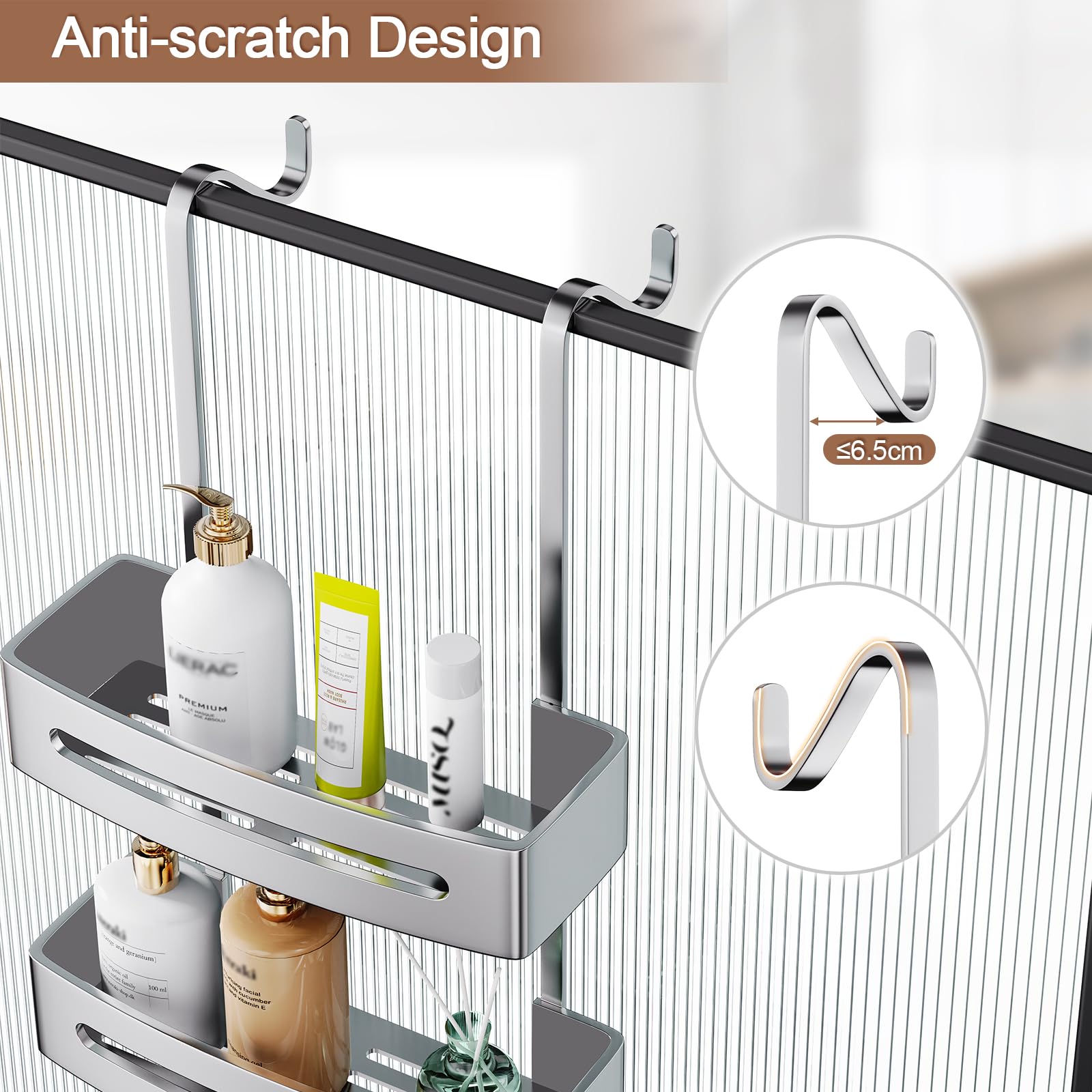 Ajex Over Door Shower Caddy – 2-Tier Rustproof Stainless Steel Organizer