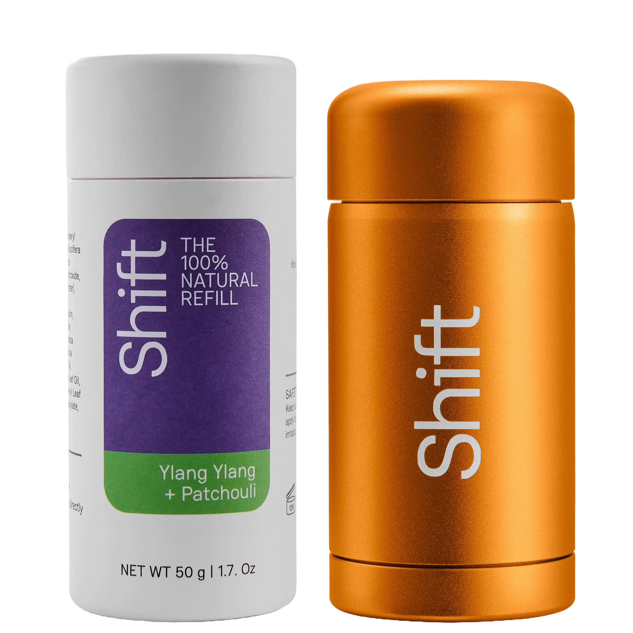 Shift Natural Refillable Deodorant Set – Plastic Free Orange Shell
