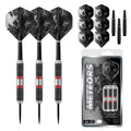 Designa Meteor 90% Tungsten Steel Tip Darts – Heavy 44g Ringed Grip Set