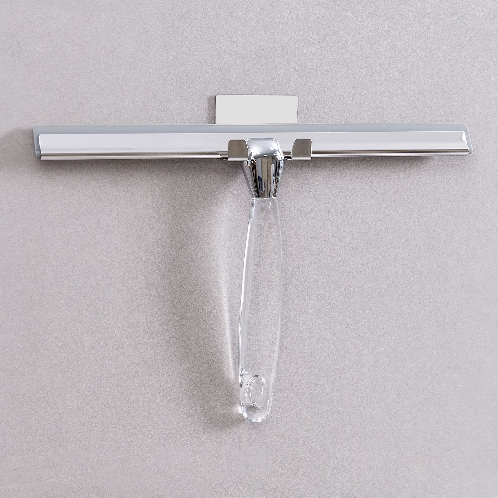 Shower Squeegee – 12" Stainless Steel Glass Wiper with Hook